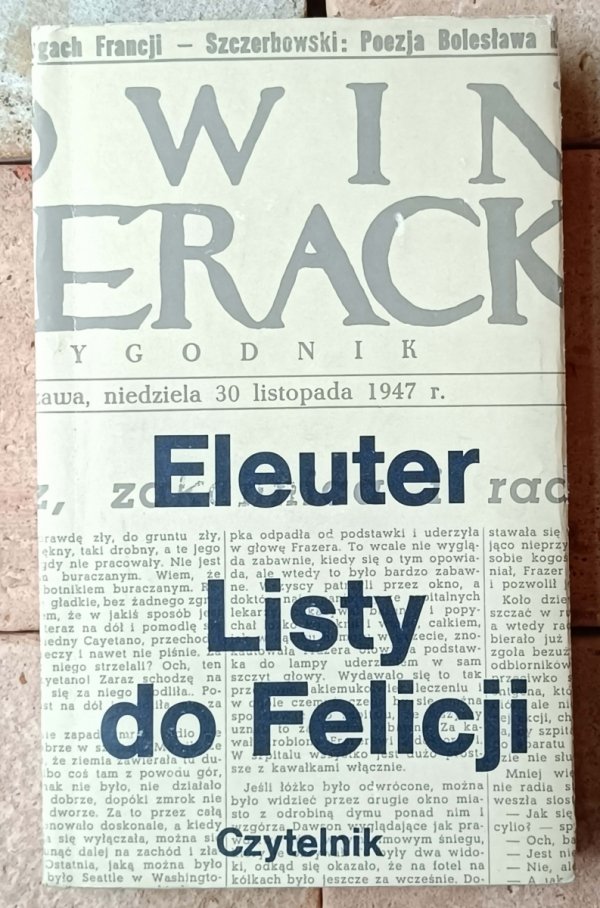 Eleuter [Jarosław Iwaszkiewicz] • Listy do Felicji - okładka