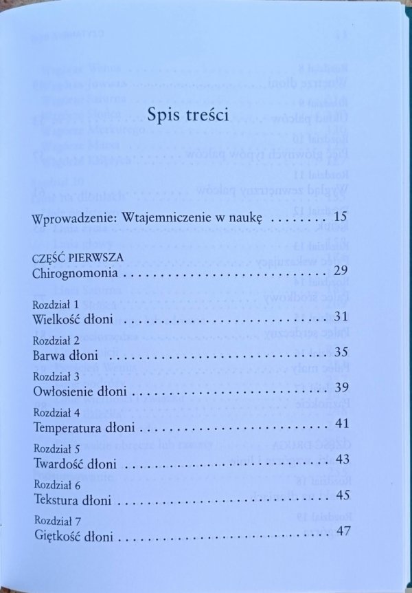 Lorraine Brais Czytanie z dłoni - spis treści
