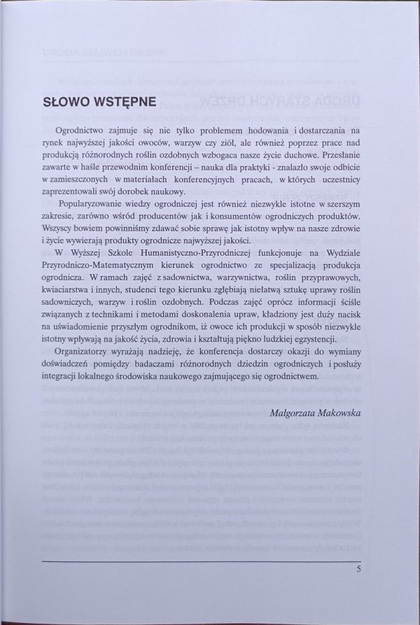 Ogrodnictwo Ziemi Sandomierskiej - nauka dla praktyki- • Materiały konferencyjne 2005