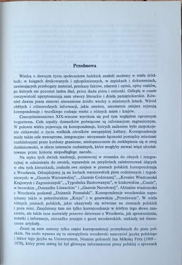 Andrzej Zieliński • Wrocławskie aktualności sprzed lat. Z prasy XIX-wiecznej - wstęp