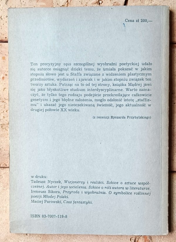 Bożena Mądra-Shallcross • Cień i forma. O wyobraźni poetyckiej Leopolda Staffa - okładka