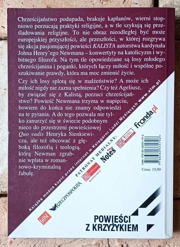 John Henry Newman  Kalista - okładka