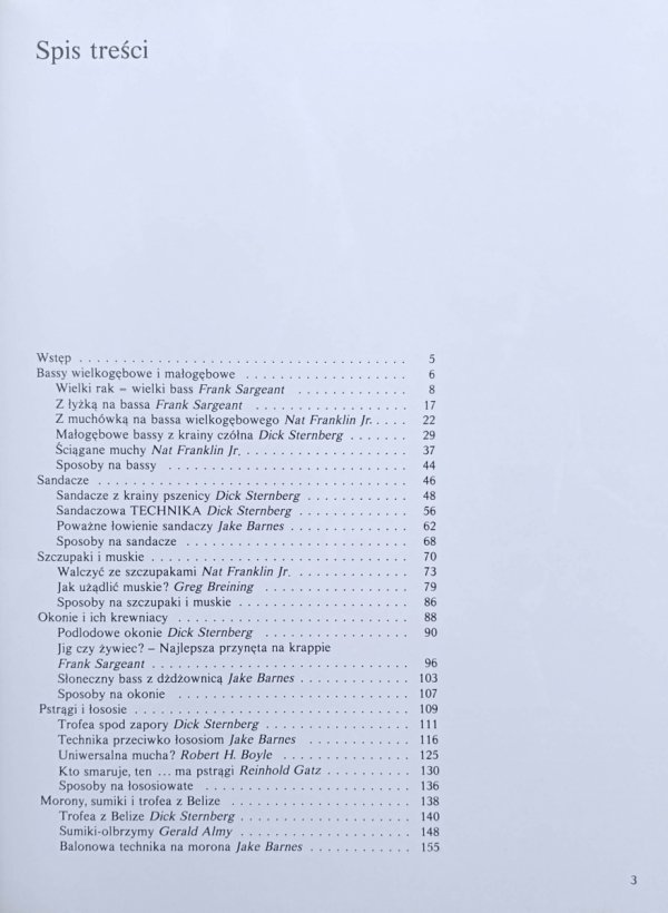 Dick Sternberg, Parker Bauer  Wędkarskie sekrety mistrzów - spis tresci
