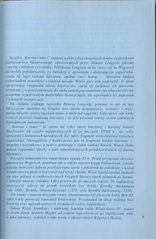 Denes Lengyel • Korona i miecz. Opowieści z dziejów Węgier - fragment