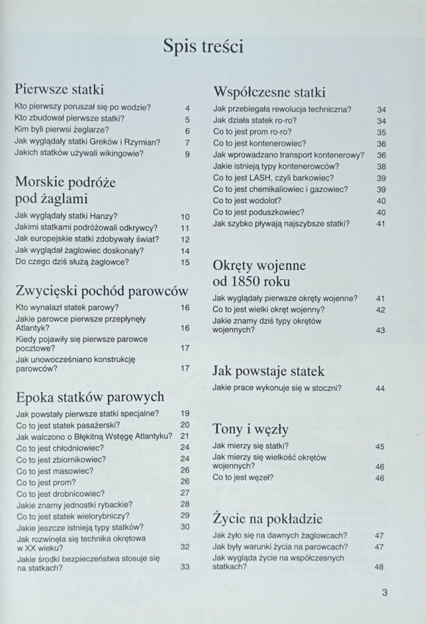Arnold Kludas Statki, łodzie i okręty [Co i jak Tom 20] -  spis treści