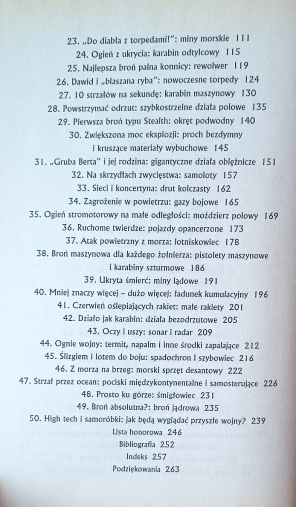 William Weir 50 broni, które zmieniły sposób prowadzenia wojen - spis treści