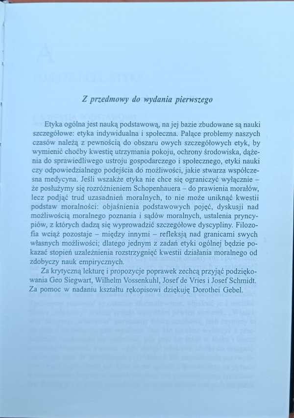 Friedo Ricken • Etyka ogólna, fragment książki