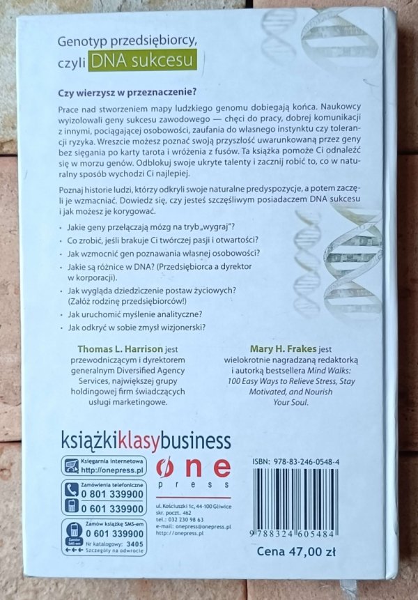 Thomas Harrison, Mary Frakes • Genotyp przedsiębiorcy czyli DNA sukcesu - okładka