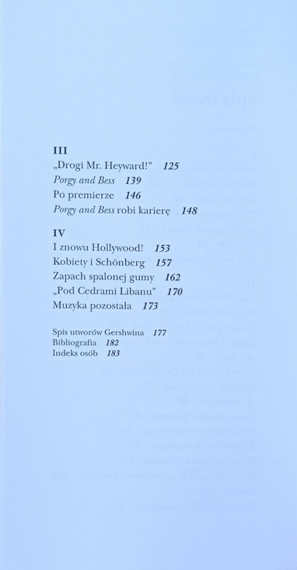 Lucjan Kydryński Gershwin  - spis treści