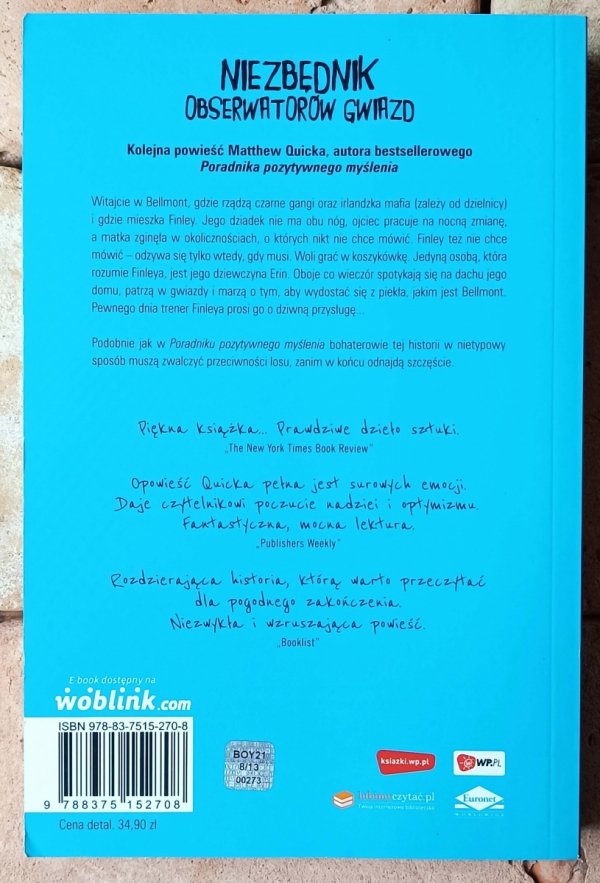 Matthew Quick Niezbędnik obserwatorów gwiazd - okładka