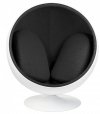 Fotel BALL biało-czarny - włókno szklane
