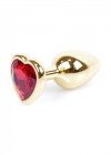 Plug-Jewellery Gold  Heart PLUG- Red