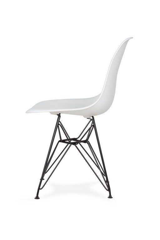 Krzesło DSR BLACK białe.01 - podstawa metalowa czarna