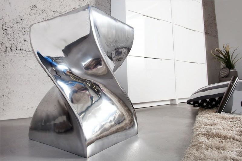 INVICTA stolik TWIST 45cm chrom - polerowane aluminium