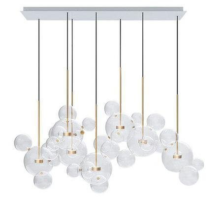 Lampa wisząca CAPRI LINE 7 złota - 420 LED, aluminium, szkło