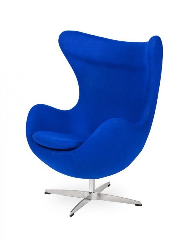 Fotel EGG CLASSIC atramentowy niebieski. 29 - wełna, podstawa aluminiowa