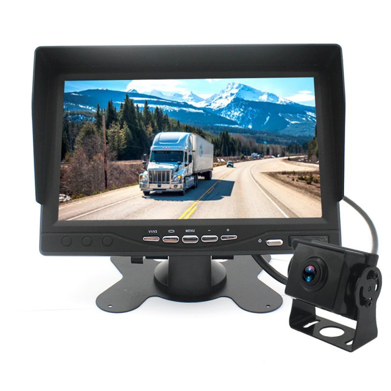 Monitor samochodowy lcd 7cali ahd cofania i monitoringu z obsługą 1 kamery 12v 24v