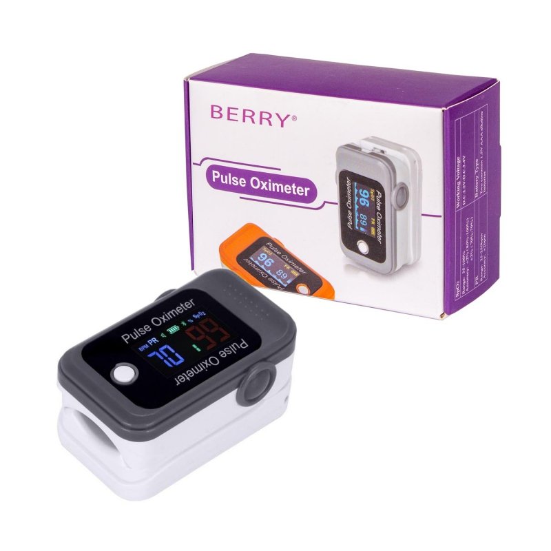Pulsoksymetr Berry BM1000C z Bluetooth Pulsoksymetr z aplikacją na iOS i Android