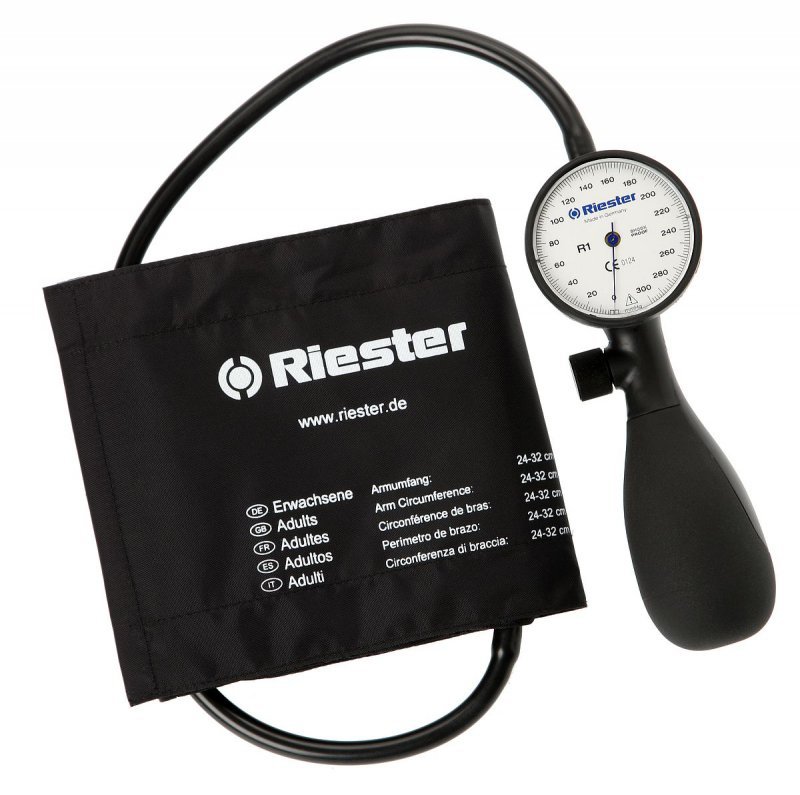 Riester R1 Shock - Proof 24 - 32cm Zegarowy ciśnieniomierz do karetki 1251-150 do R1 biała skala