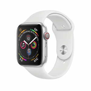 Apple Watch Nike Series 4 GPS + LTE (eSIM ) 44mm Silver Aluminium / Sport Band - White (biela)