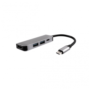 JCPAL Linx 4-in-1 USB-C HUB / 4K HDMI / USB-C(PD) / 2xUSB / Gray (sivá)