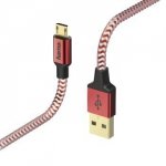 Kabel ładujący/data Reflected - odblaskowy Micro USB 1.5m czerwony - Hama