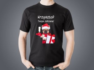Koszulka czarna personalizowana  męska Twoje Zdrowie - Studioix.pl