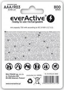 R03 Akumulator 2Bl Everactive 800 Silver Line