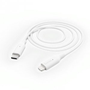 Kabel do ładowania Lightning Typ-C MFI 1 m, biały - Hama