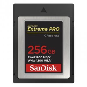 Extreme pro cfexpress card type b, sdcfe 256gb, 1700mb/s r, 1200mb/s