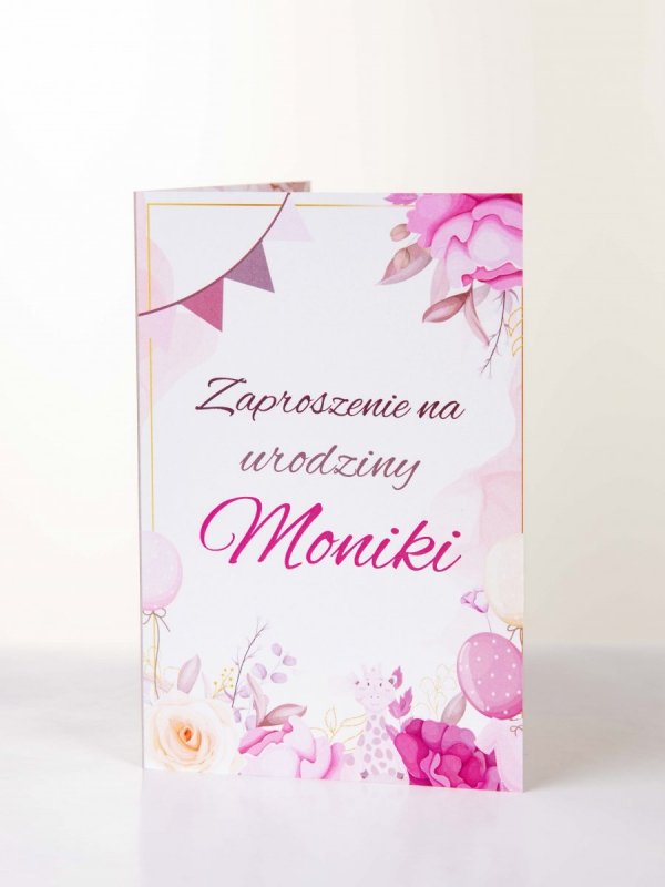 Zaproszenie urodzinowe dla dziecka Różowe 10x15 M22