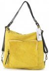 Kožené kabelka batůžek Vittoria Gotti žlutá V1670C