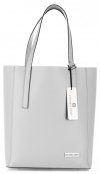 Kožené kabelka shopper bag Vittoria Gotti světle šedá V3121