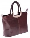 Kožené kabelka kufřík Genuine Leather čokoládová 430