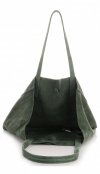 Kožené kabelka shopper bag Vera Pelle zelená 601