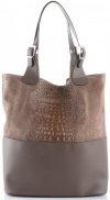 Kožené kabelka shopper bag Genuine Leather zemitá 216