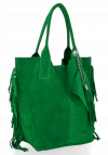 Kožené kabelka shopper bag Vittoria Gotti dračí zelená B16