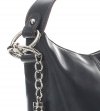 Klasická kabelka z kůže do ruky s dlouhým páskem šedá