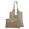 Italská Kožená Kabelka Shopper Bag s Kosmetickou 165 Béžová