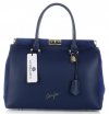 Kožené kabelka kufřík Vittoria Gotti chpově modrá V817