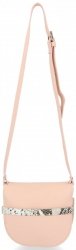 Kožené kabelka listonoška Vittoria Gotti pudrová růžová V5787C