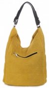 Kožené kabelka shopper bag Genuine Leather žlutá G100