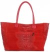 Kožené kabelka kufřík Genuine Leather červená 80042