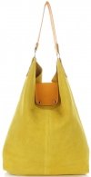 Kožené kabelka shopper bag Vittoria Gotti žlutá V3292C