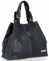 Kožené kabelka shopper bag Vittoria Gotti tmavě modrá V2L