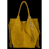 Kožené kabelka shopper bag Vittoria Gotti hořčicová B16