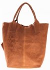 Kožené kabelka shopper bag Genuine Leather zrzavá 777