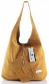 Kožené kabelka shopper bag Vittoria Gotti hořčicová V8802
