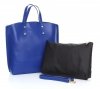 Kožené kabelka shopper bag Genuine Leather modrá 6047
