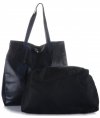 Kožené kabelka shopper bag Vera Pelle tmavě modrá 205454